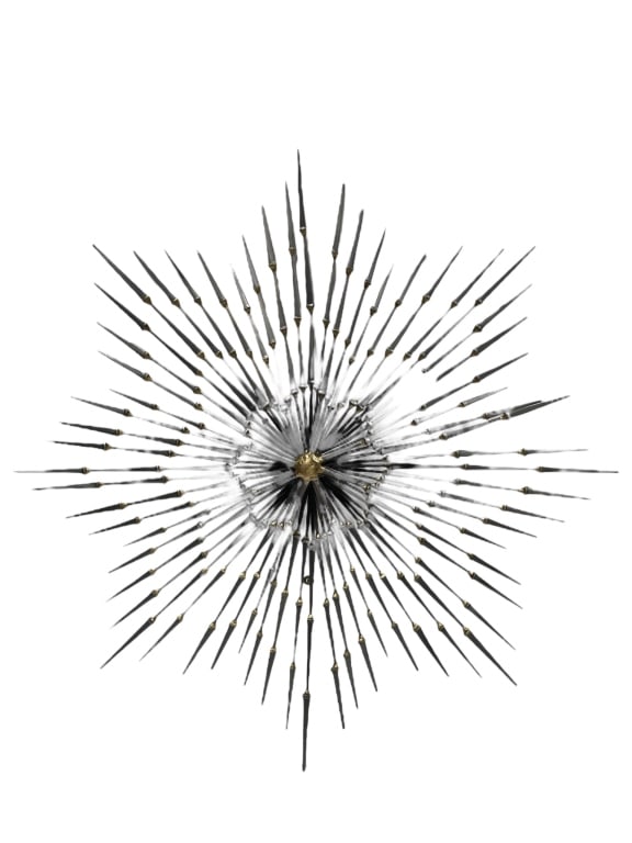 MODERN METAL JERE STYLE SUNBURST WALL ART 28" (1 of 4)