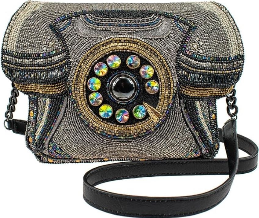 NEW MARY FRANCES BUSY SIGNAL CROSSBODY ROTARY HAG: -NEW MARY FRANCES BUSY SIGNAL CROSSBODY ROTARY HANDBAG -This unique handcrafted beaded bag will never give you the wrong number. Be the talk around town with this retro telephone-inspired flap crossbo