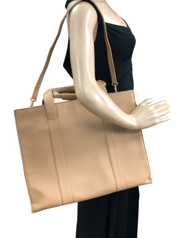 NEW! LALO LARGE TAN LEATHER TOTE/HANDBAG (1 of 5)