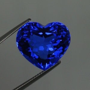 14.40 CT. DEEP BLUE TANZANITE HEART GEMSTONE $2240 (1 of 1)