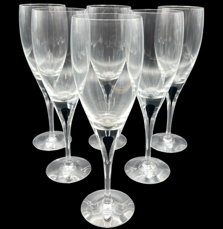 ORREFORS SWEDEN INTERMEZZO FLUTED CHAMPAGNE GLASS (1 of 5)