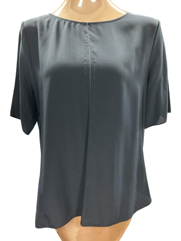 STEMILE 100% SILK NAVY BLUE BLOUSE SZ 12 (1 of 6)