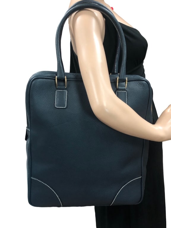 NEW LALO LARGE NAVY BLUE LEATHER TOTE/HANDBAG (1 of 5)