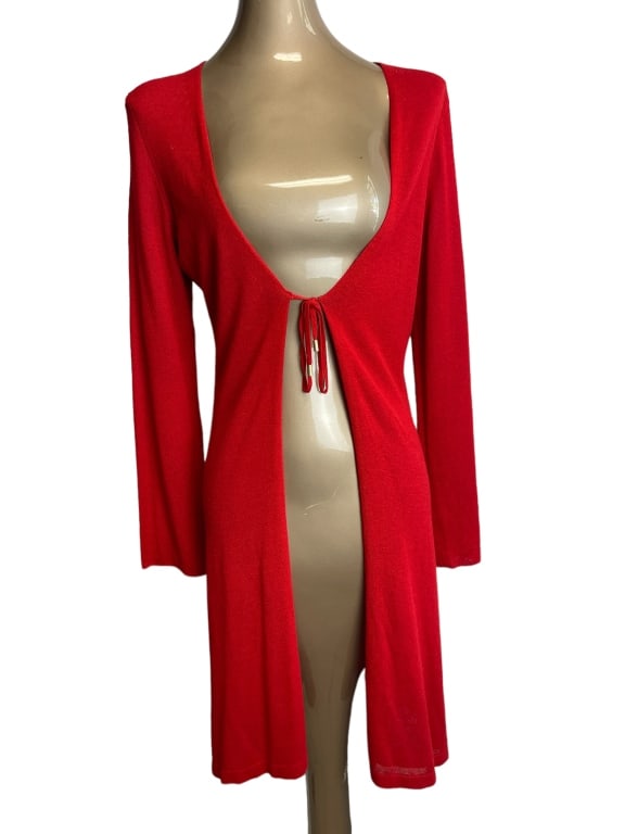 ESCADA SPORT LONG KNIT CARDIGAN JACKET SZ S: ESCADA SPORT LONG KNIT CARDIGAN JACKET SZ S -VERY GOOD PREOWNED CONDITION Bidders may pick up their items from the auction-house or have their items shipped. Some items qualify for in-house shi