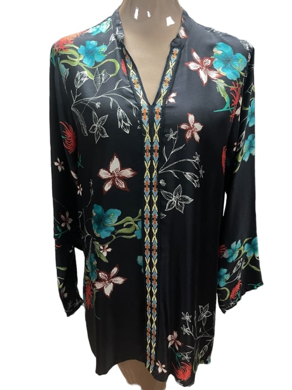 JOHNNY WAS BECCA SILK LADIES BLOUSE SZ M (1 of 4)