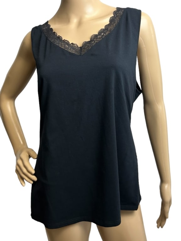 HANDRO STRETCH BLACK WOMENS TANK TOP SZ L (1 of 6)
