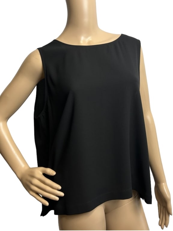 EILEEN FISHER BLACK SILK TOP SIZE L (1 of 5)