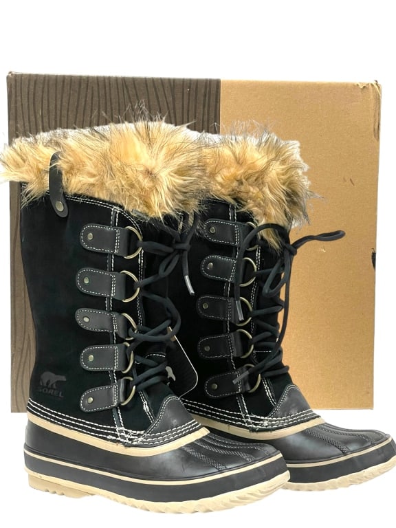 NEW! SOREL JOAN OF ARCTIC WOMEN'S BOOTS: SOREL WOMEN'S JOAN OF ARCTIC BOOTS WITH FUR -SIZE 9 -NL1540 -NEW IN BOX -DP72524 Bidders may pick up their items from the auction-house or have their items shipped. Some items qualify for in-ho