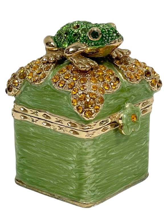 JAY STRONGWATER STYLE JEWELED FROG TRINKET BOX (1 of 9)