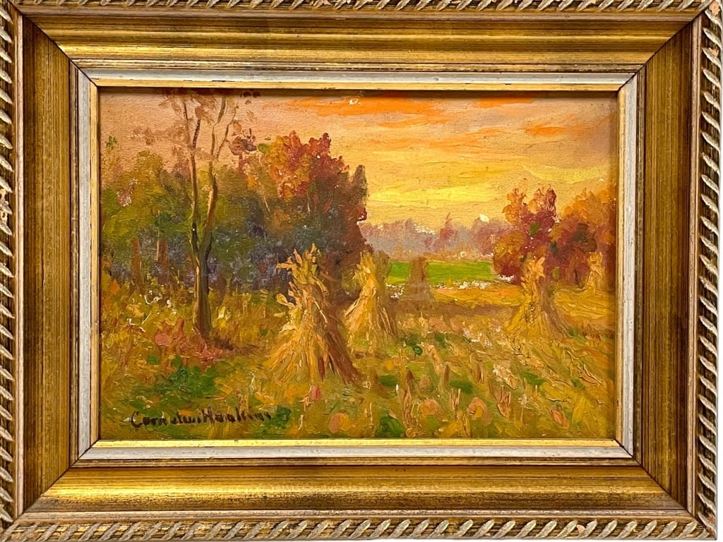 CORNELIUS HANKINS OIL PAINTING ON BOARD 14" (1 of 5)