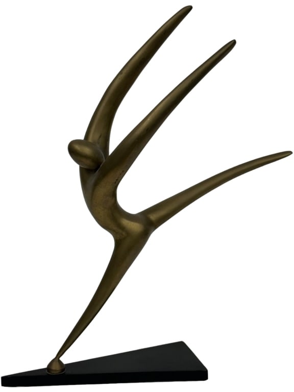 MODERNIST ABSTRACT BRONZE DANCER STATUE (1 of 5)