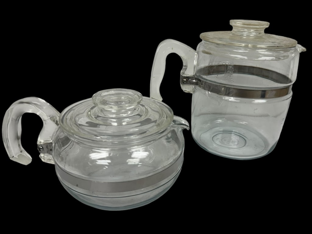 PAIR OF VINTAGE PYREX FLAMEWARE PERCOLATERS (1 of 5)