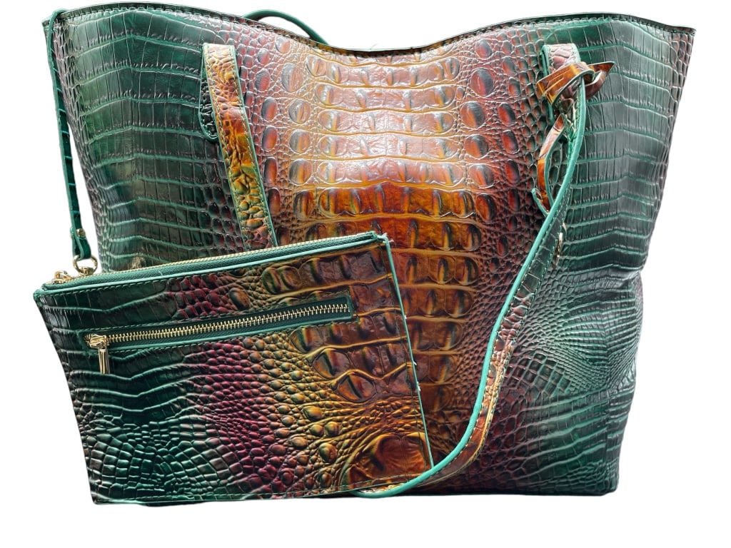 LARGE MULTI COLOR ALLIGATOR PATTERN BAG & TOTE (1 of 5)
