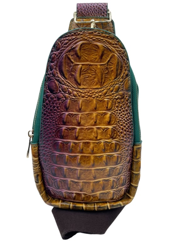 MULTICOLOR ALLIGATOR PATTERN CROSSBODY BAG (1 of 5)