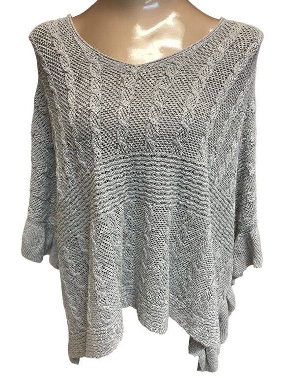 MOTH COTTON KNITTED PONCHO SWEATER SZ M (1 of 6)