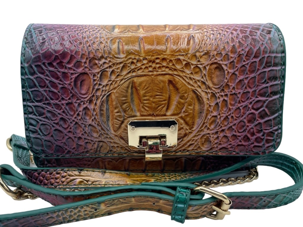 MULTICOLOR ALLIGATOR PATTERN SHOULDER BAG (1 of 6)