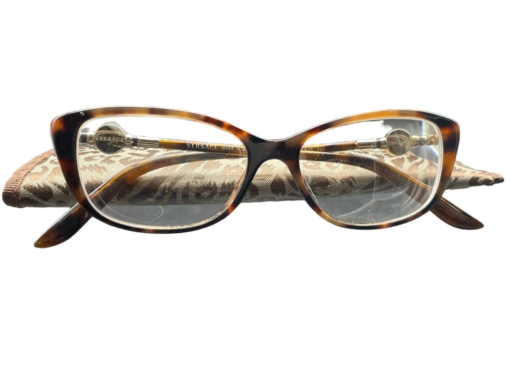 VERSACE TORTOISE EYEGLASS FRAME ITALY (1 of 6)