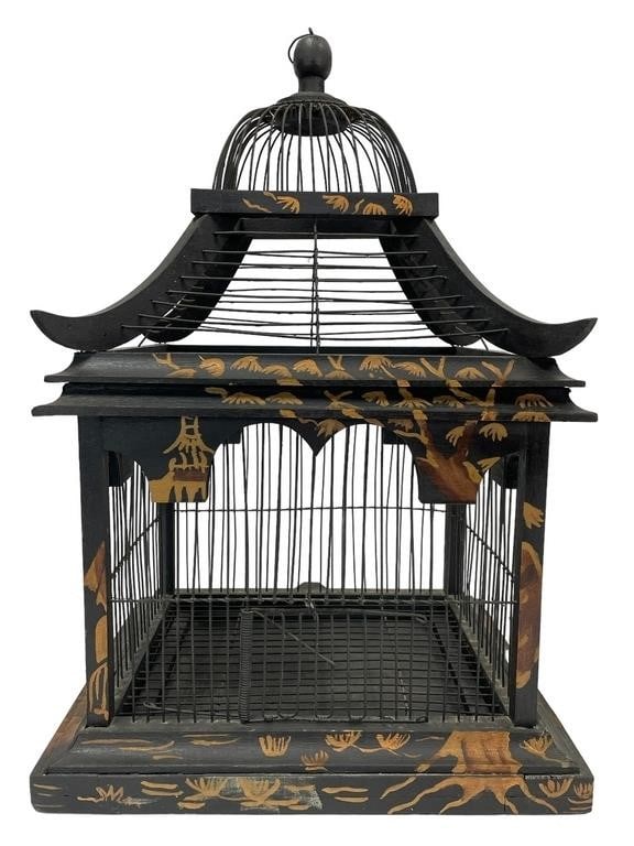 CHINESE PAGODA  STYLE BIRD CAGE (1 of 4)