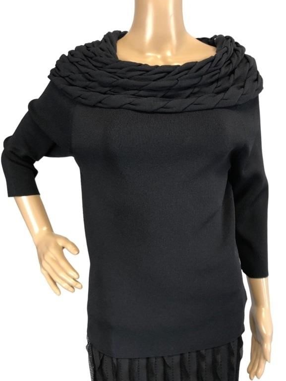 NEW DONNA BUCHMAN BLACK SWEATER SZ L (1 of 4)