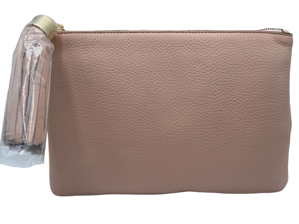 NWT LEATHER G.I.L.I SMALL PINK CLUTCH BAG (1 of 5)
