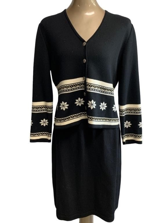 ST JOHN BLACK 2 PIECESKIRT SUIT (1 of 5)