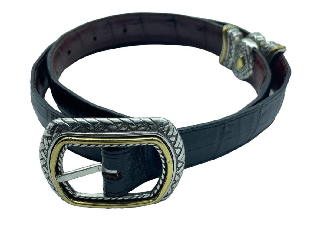 BRIGHTON MARCUS BLACK/BROWN REVERSIBLE BELT SZ M: BRIGHTON MARCUS BLACK/BROWN REVERSIBLE BELT SZ M -VERY GOOD PRE-OWNED -MA080724