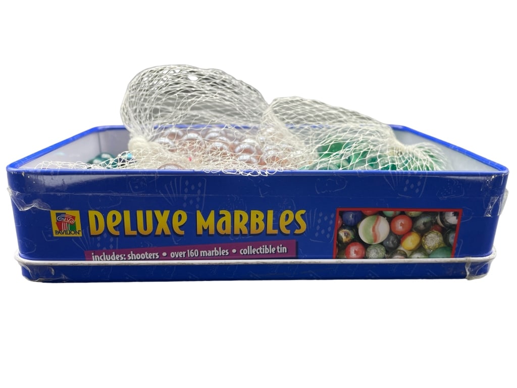 DELUXE MARBLES 160 COLLECTION TIN: DELUXE MARBLES 160 COLLECTION TIN -ITEM CONDITION PRE-OWNED VERY GOOD -MA073124