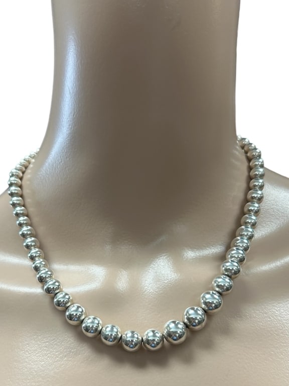 TIFFANY & CO STERLING SILVER BALL CHAIN 9 NECKLACE (1 of 3)