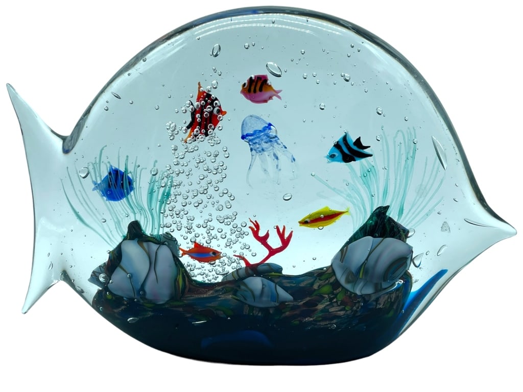 LARGE OGGETTI MURANO ART GLASS FISH SCULPTURE 14" (1 of 8)