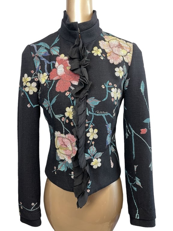 ROBERTO CAVALLI  MULTICOLOR FLORAL WOOL JACKET (1 of 5)