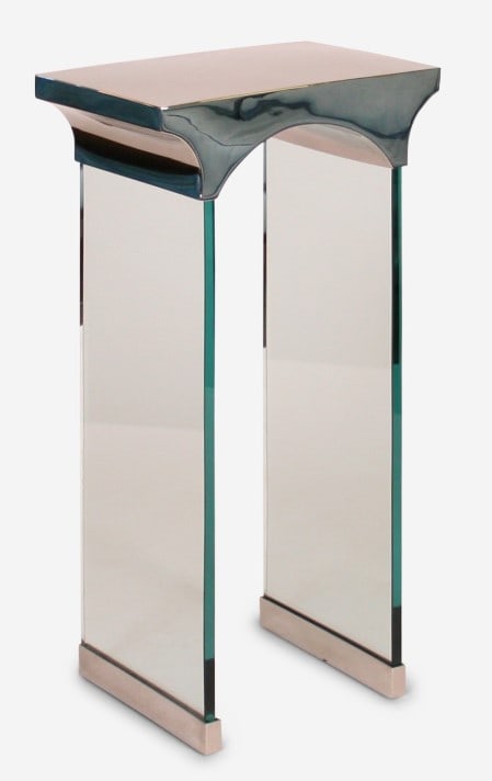 PACE STYLE GLASS & CHROME PLINTH PEDESTAL SIDE T (1 of 9)