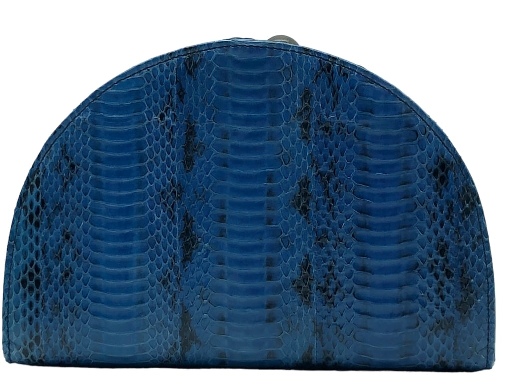 NWT CELESTE BLUE PYTHON CLUTCH (1 of 6)