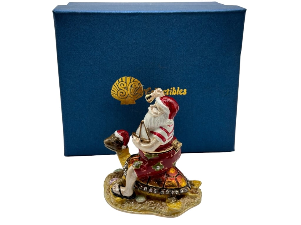 JAY STRONGWATER STYLE JEWELED SANTA TRINKET BOX (1 of 3)
