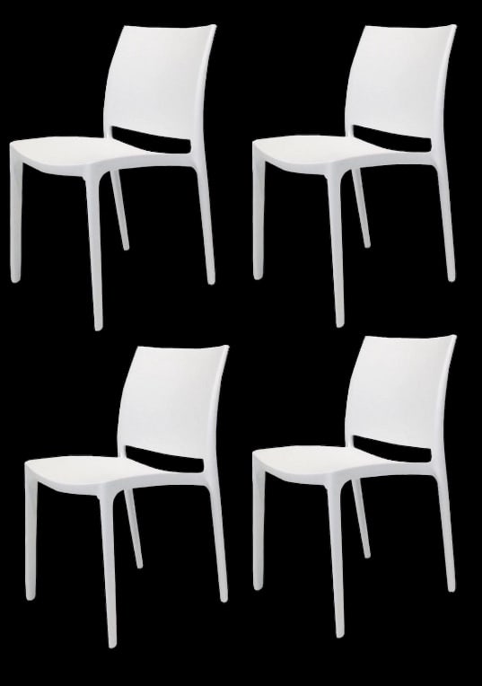 SET OF 4 SIESTA MAYA WHITE DINING CHAIRS (1 of 6)