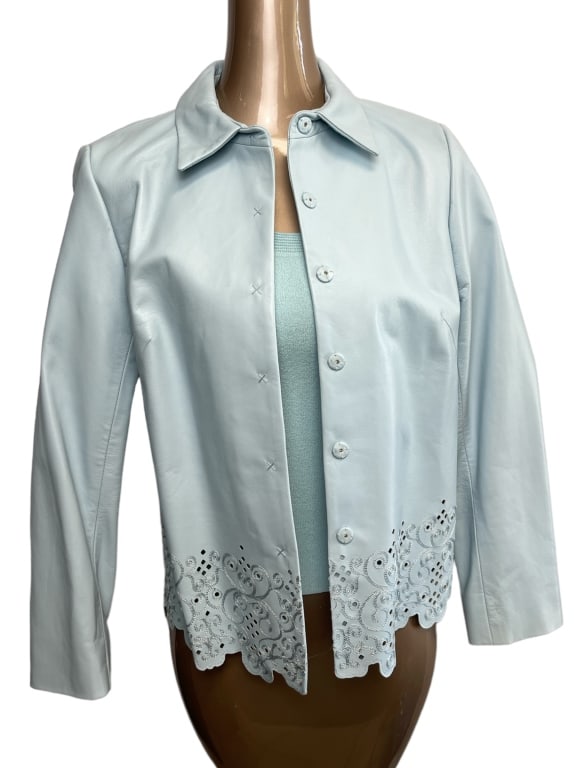 DANA BUCHMAN PALE BLUE LEATHER JACKET (1 of 5)