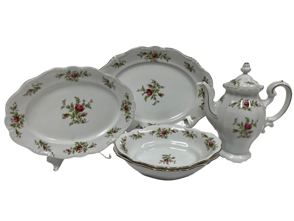 JOHANN HAVILAND MOSS ROSE FINE CHINA 5 SERVING SET (1 of 7)