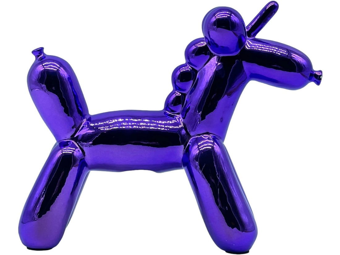 PURPLE UNICORN CERAMIC BALLOON SCULPTURE 9" (1 of 8)