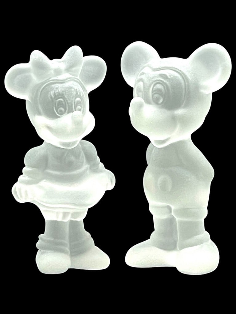 DISNEY MICKEY & MINNIE MOUSE GLASS FIGURINES 3" (1 of 5)