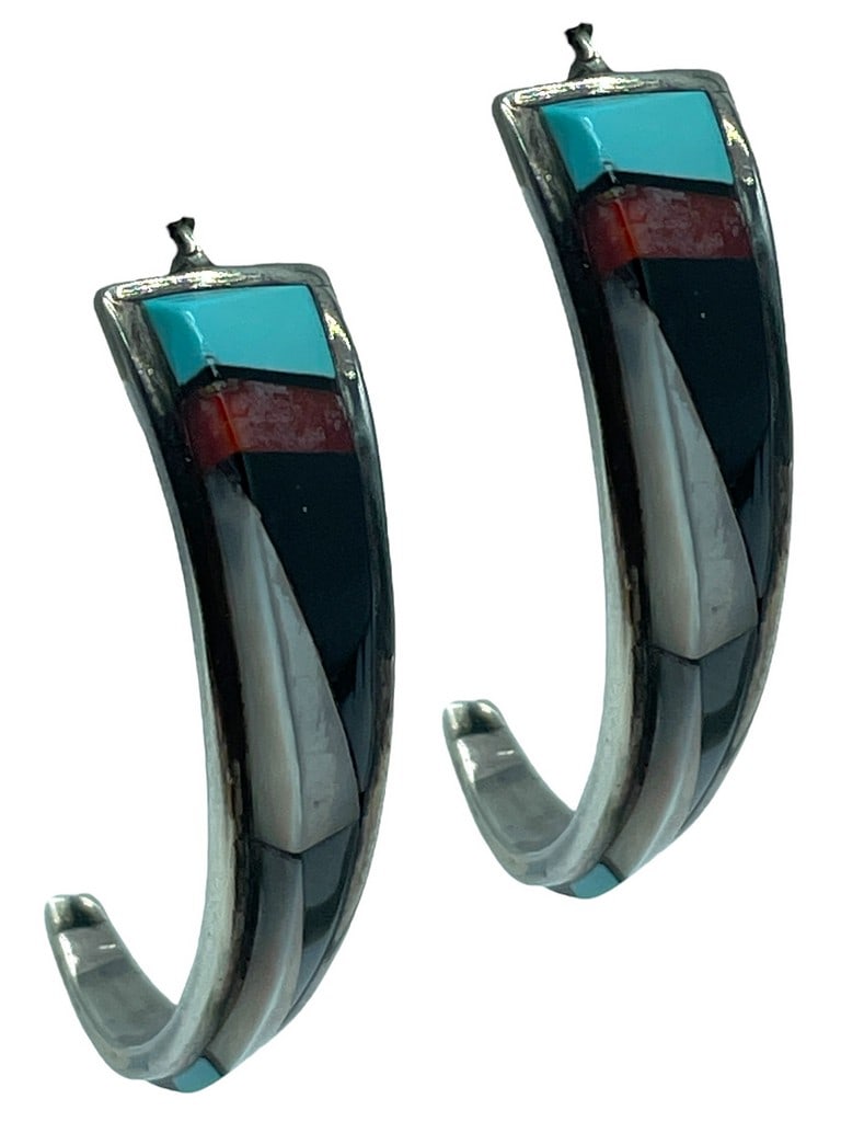 STERLING SILVER D LUCIO ZUNI EARRINGS (1 of 8)