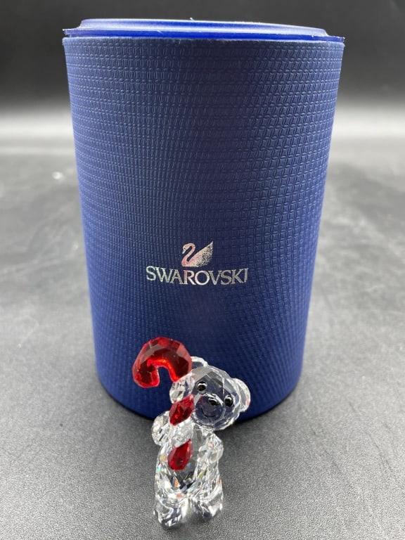 RARE SWAROVSKI KRIS BEAR CANDY CANE ORNAMENT (1 of 7)