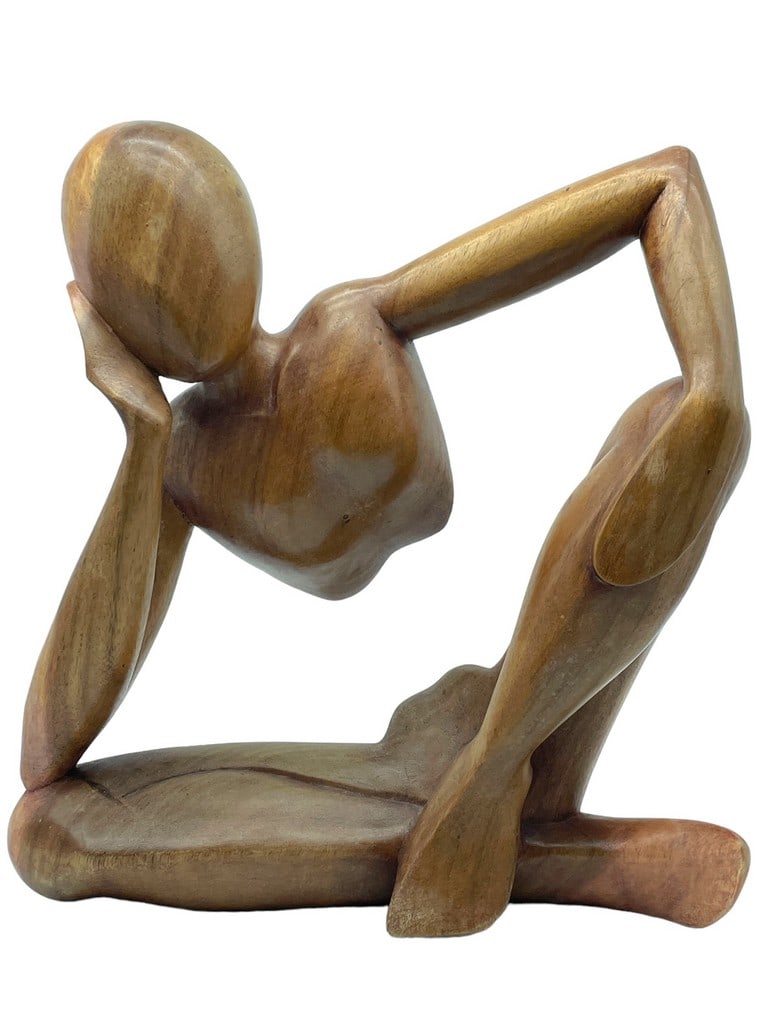TEAK WOOD STYLE MODERN FIGURAL SCULPTURE 20" (1 of 5)