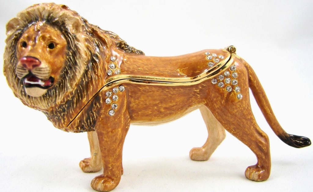 JAY STRONGWATER STYLE LION TRINKET BOX NIB (1 of 2)