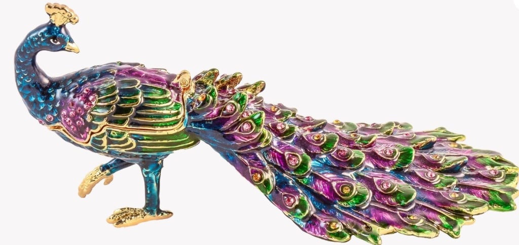 JAY STRONGWATER STYLE   PEACOCK TRINKET BOX (1 of 7)