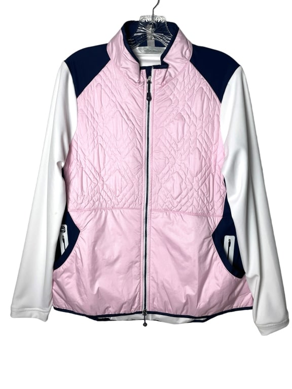 PETER MILLAR LADIES PINK/WHITE JACKET SZ XL (1 of 4)
