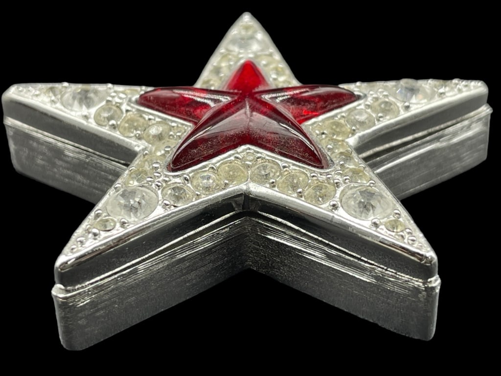 BOB MACKIE SILVER TONE TRINKET STAR BOX (1 of 5)