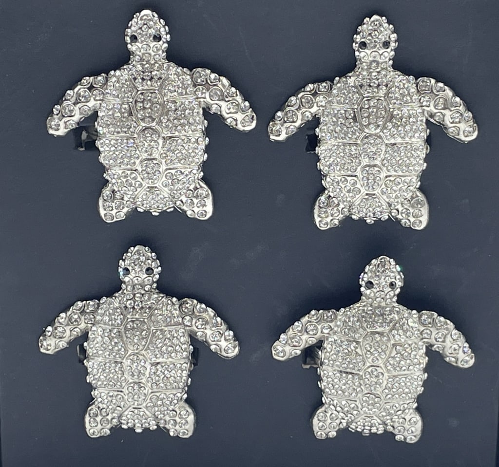 NEW TAHARI HOME SET OF 4 TURTLE NAPKIN RINGS (1 of 3)