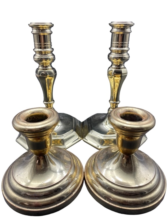 BALDWIN LOT OF 4 BRASS CANDLESTICK COLLECTION (1 of 5)