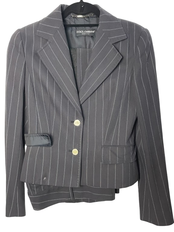 DOLCE & GABBANA  LADIES NAVY BLUE PINSTIPE SUIT (1 of 6)