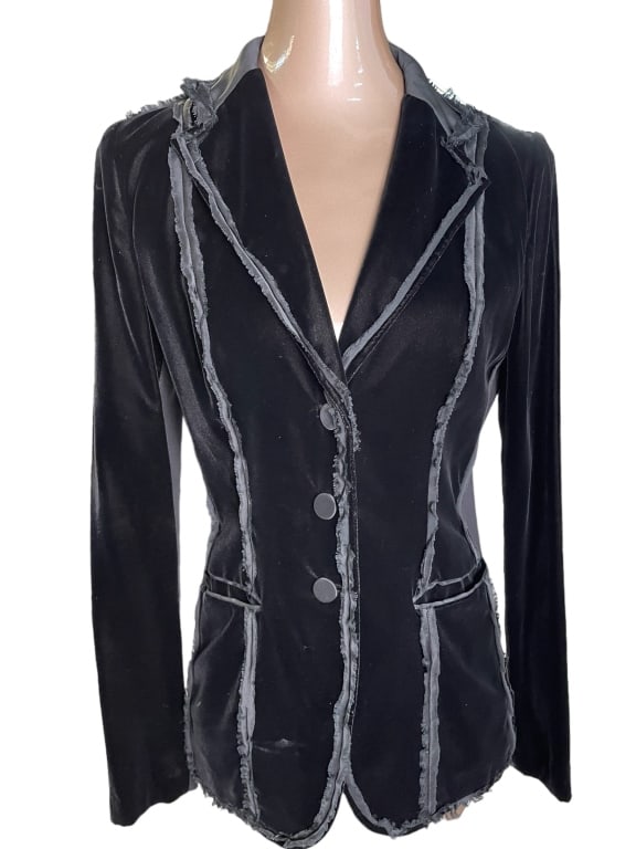 BOTTEGA VENETA CASHMERE BLACK BLAZER SZ 40 (1 of 6)