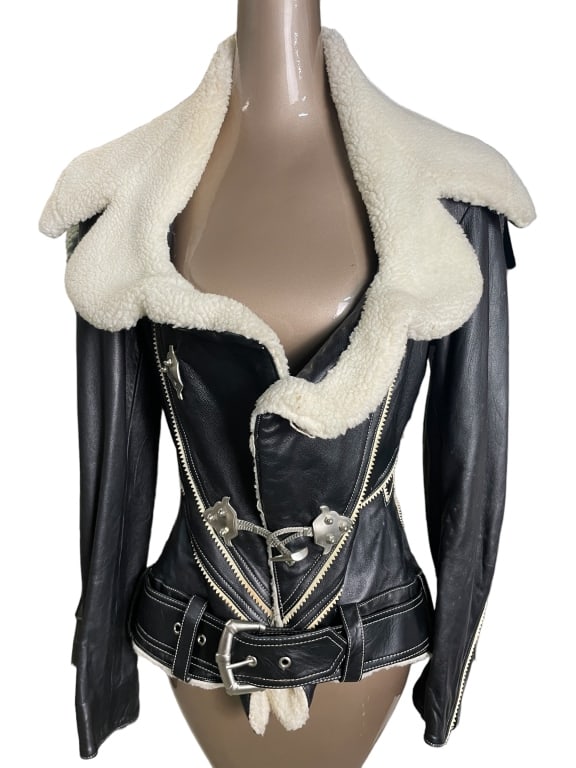 BYRON LARS LEATHER BIKER JACKET SZ 8 (1 of 6)